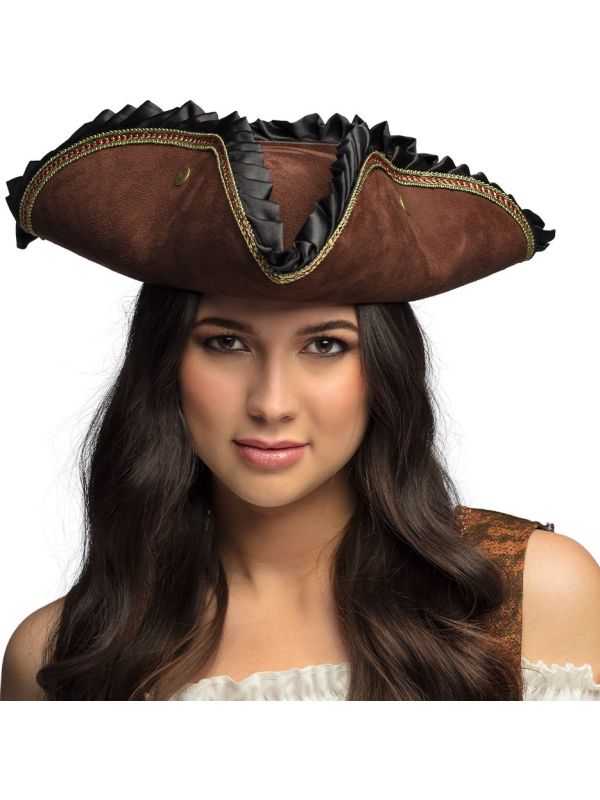 Elegante Bruine Piratenhoed Tricon Dames