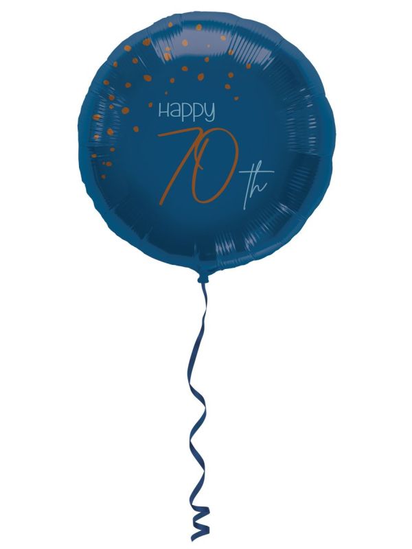 Elegante Happy Birthday 70 Folieballon Blauw