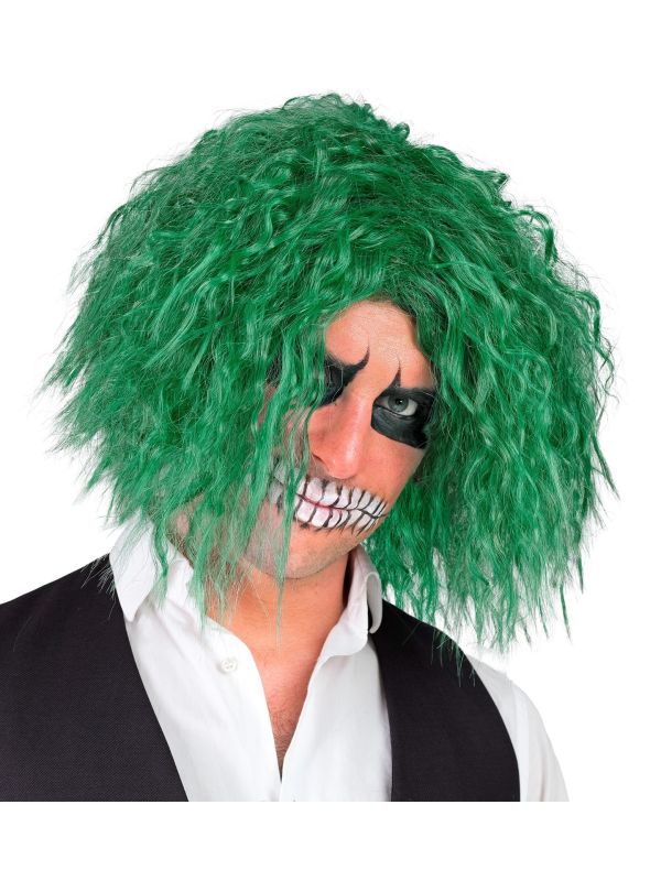 Enge Clown Pruik Groen Heren