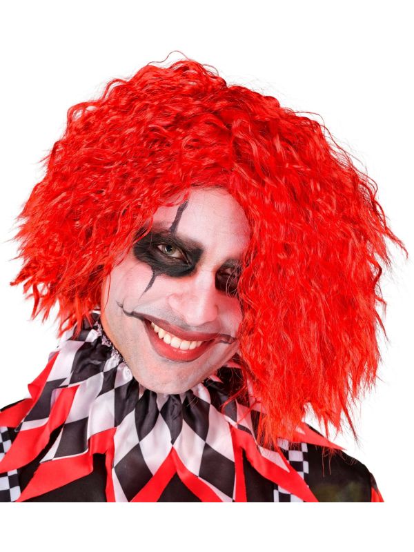 Enge Clown Pruik Rood Halloween Heren
