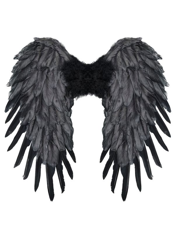 Engelenvleugels Zwart Veren Kostuum Dames Heren