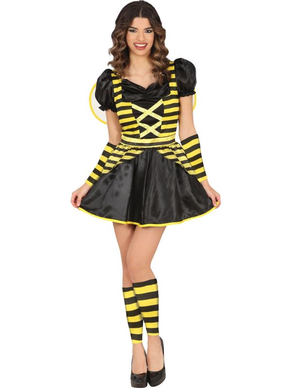 Fancy Bee Jurkje Dames Zwart/Geel