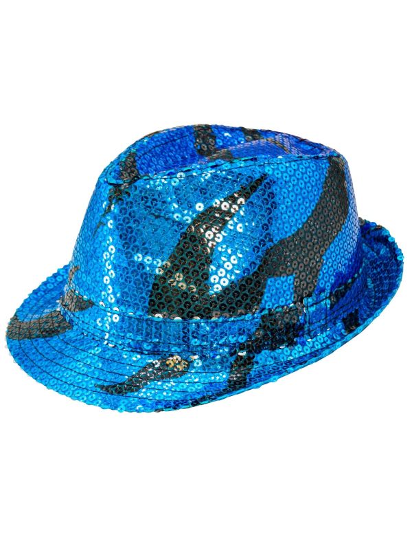 Fedora Hoed Turquoise Glitter Dames Heren