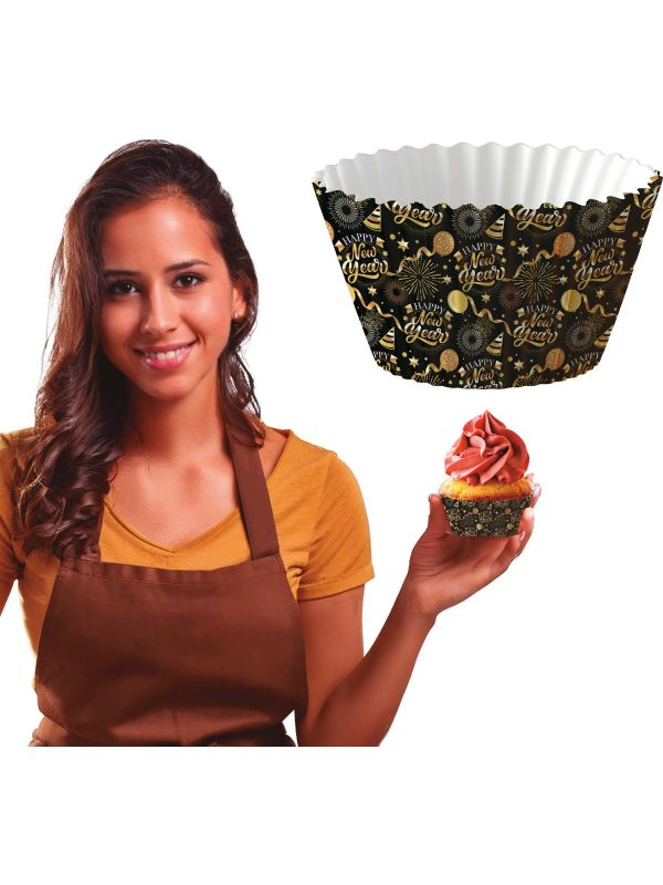 Feestelijke Happy New Year Cupcake Vormpjes