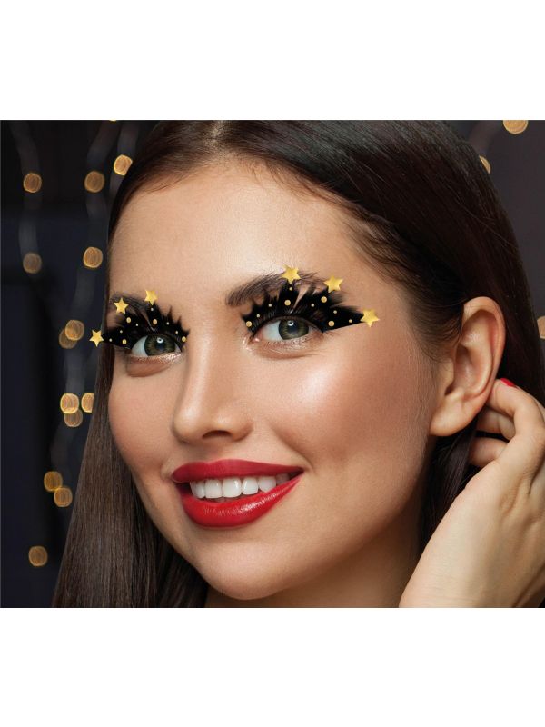Feestelijke Nep Wimpers met Gouden Sterren
