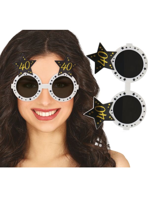 Feestelijke Witte Bril 40 Jaar
