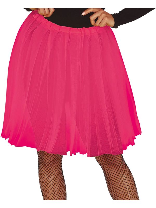 Fel Roze Lange Tutu Dames 60cm