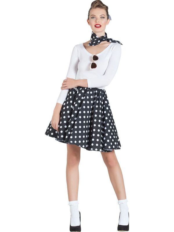 Fifties Kostuum Zwart Wit Dames