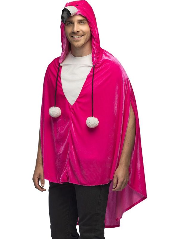 Flamingo Poncho Roze Volwassenen