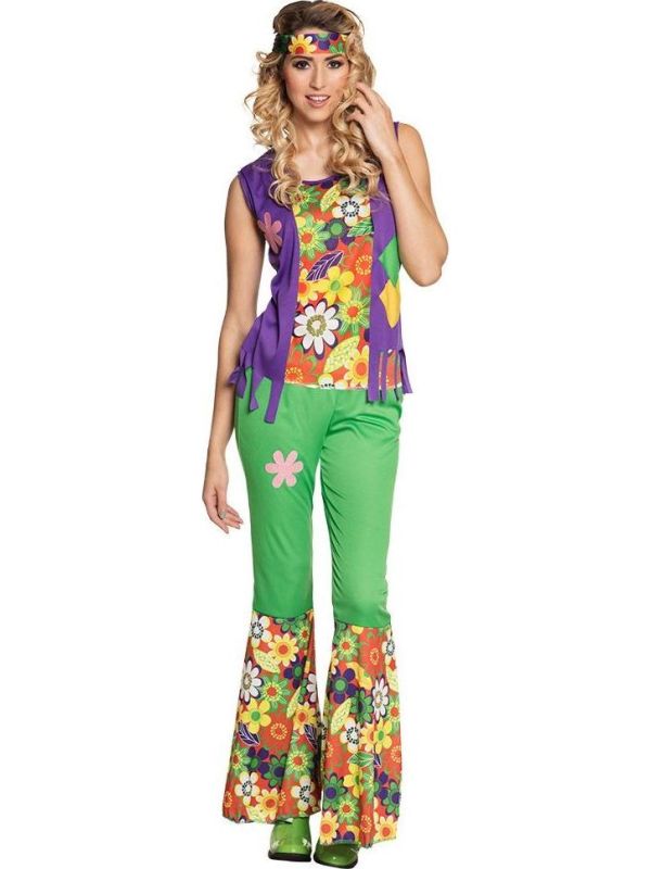 Flower Power Woodstock Kostuum Vrouw
