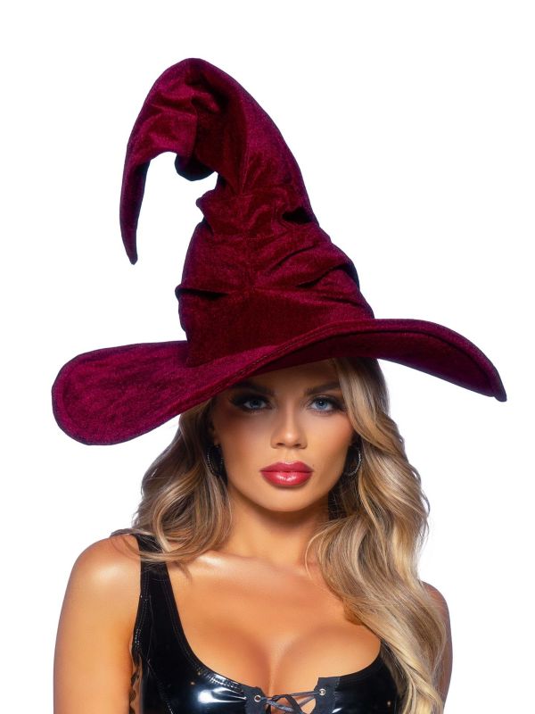 Fluwelen Heksen Hoed Burgundy