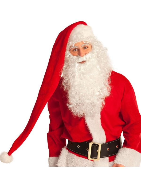 Fluwelen Xxl Kerstman Muts Rood