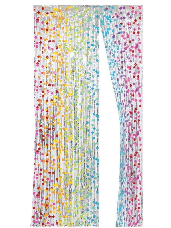 Folie Deurgordijn 200cm Regenboog Stippen