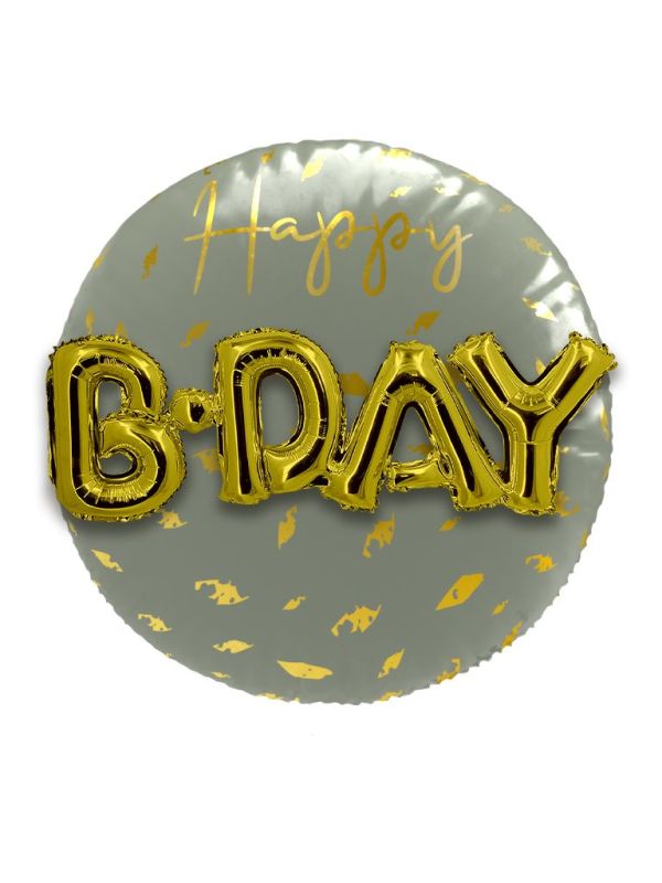 Folieballon 3D Birthday Golden Dawn