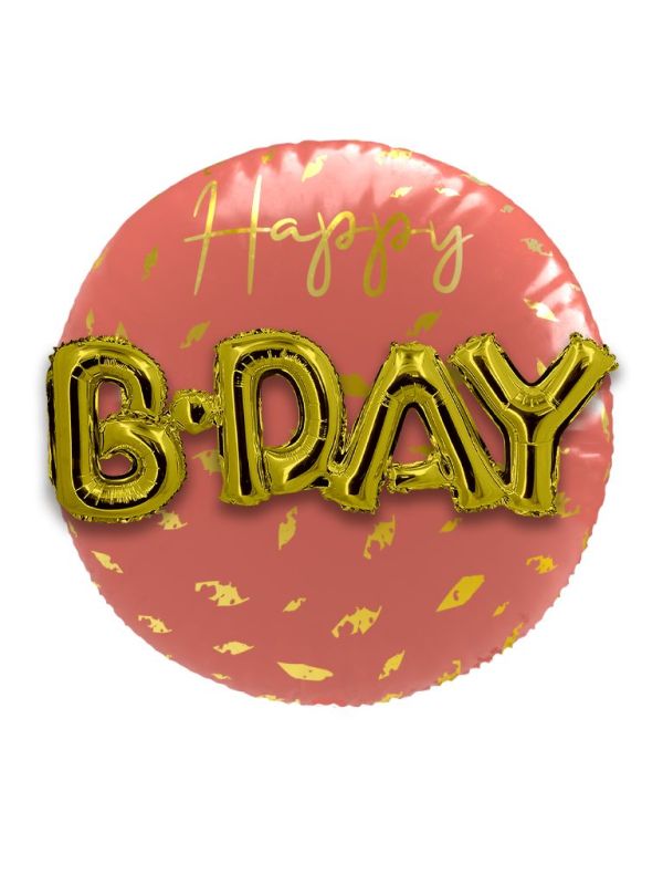 Folieballon 3D Birthday Golden Dusk