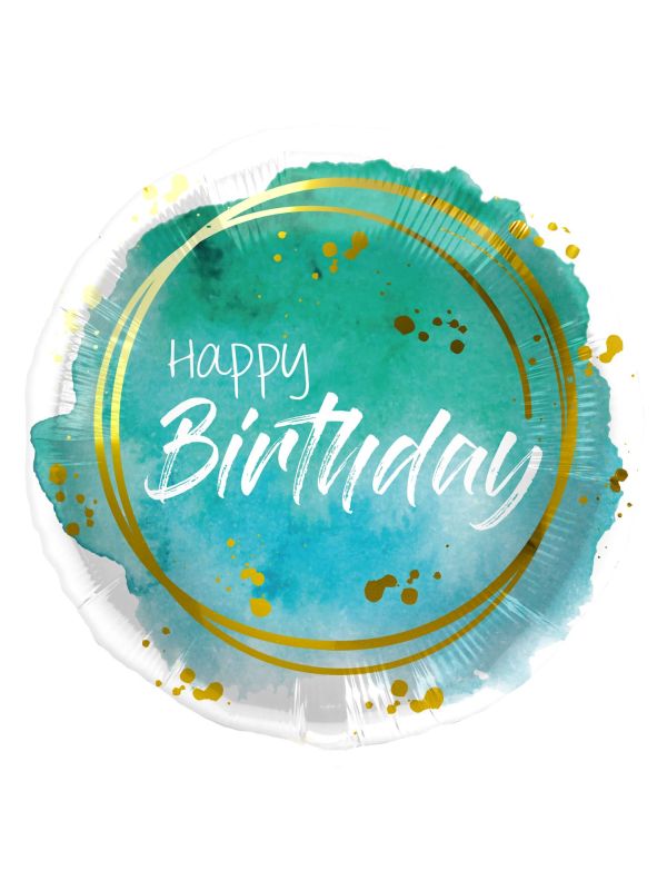 Folieballon Aquarelle Verjaardag