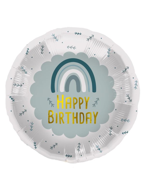 Folieballon Blauwe Regenboog Verjaardag