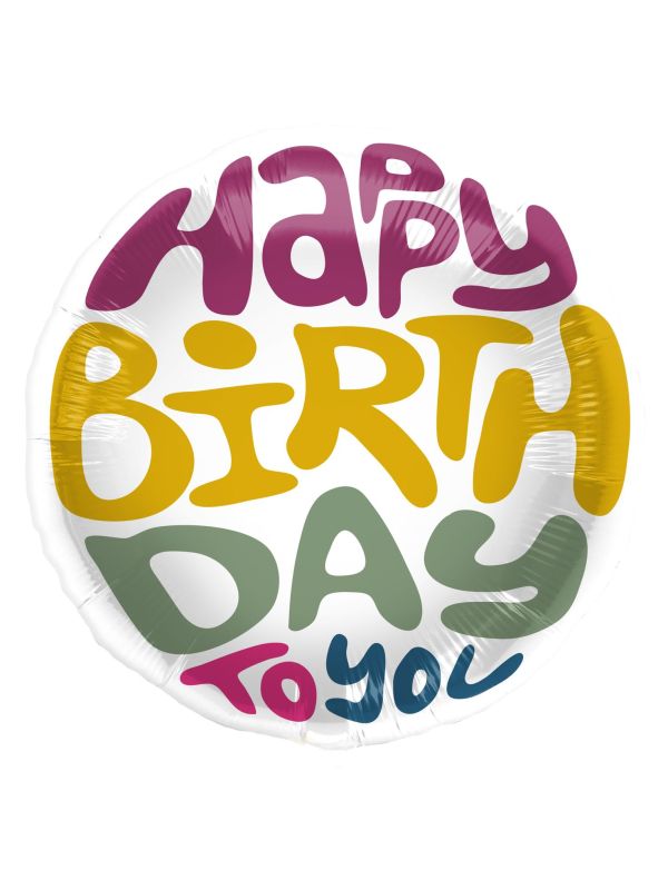 Folieballon Hippy Bold Verjaardag