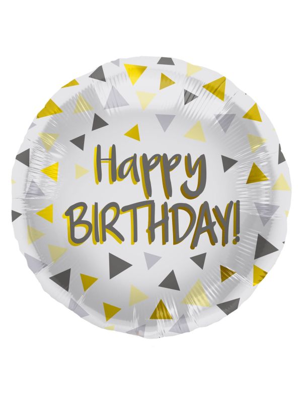 Folieballon Verjaardag met Driehoekjes