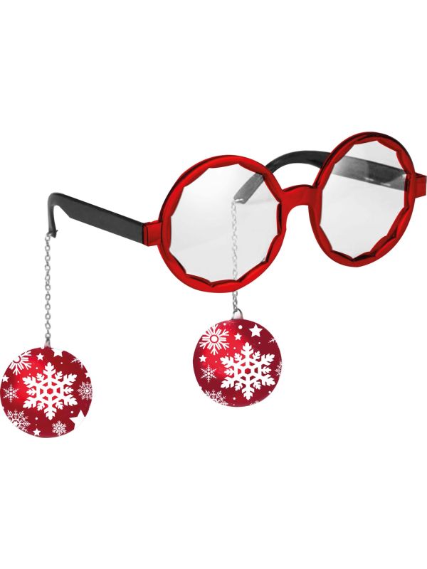 Foute Kerst Bril met Kerstballen