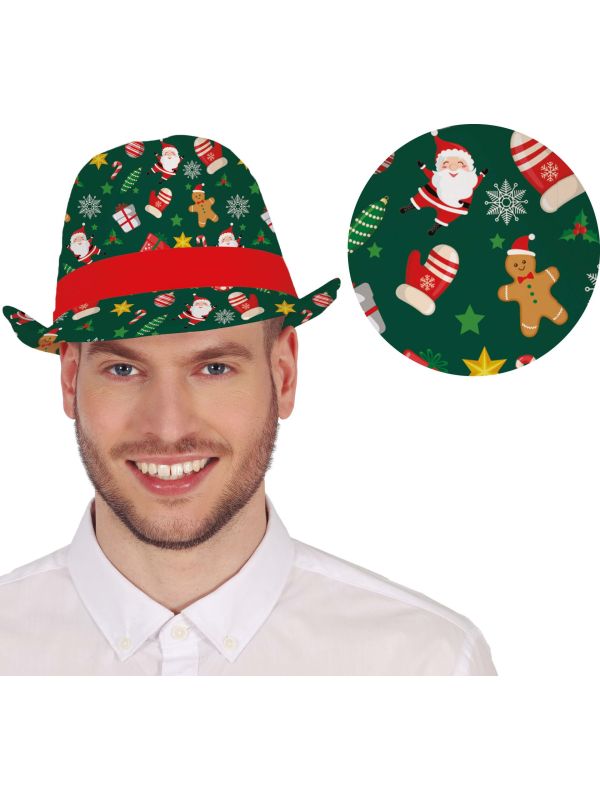 Foute Kerst Fedora Hoed Groen