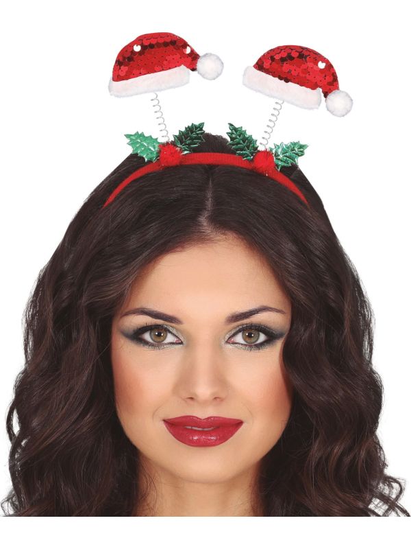 Foute Kerst Haarband Pailletten Rood