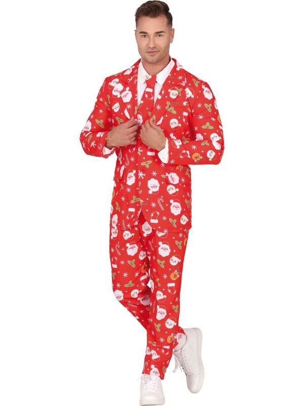 Foute Kerst Maatpak Heren Rood