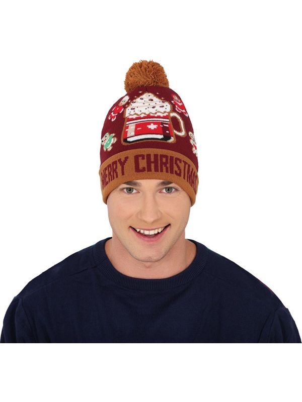 Foute Kerst Muts Brei Effect Rood