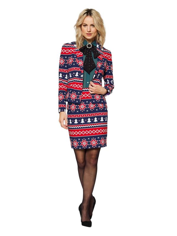 Foute Kerst Opposuits Kostuum Dames Blauw