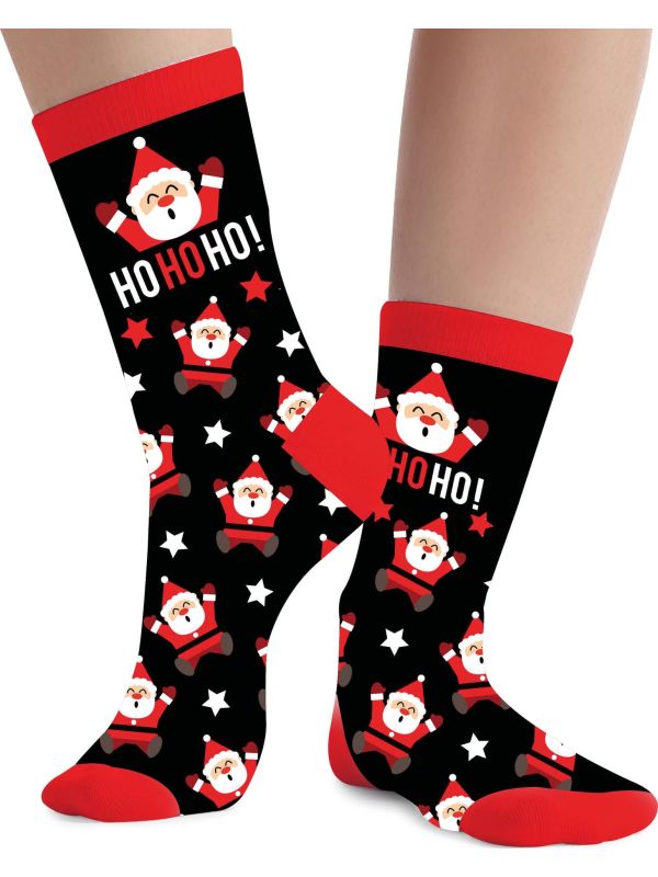 Foute Kerst Sokken Ho Ho Ho Zwart