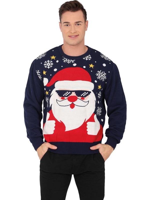 Foute Kerst Trui Heren Kerstman Zonnebril