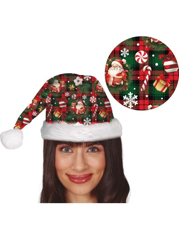Foute Kerstman Muts Schotse Ruit