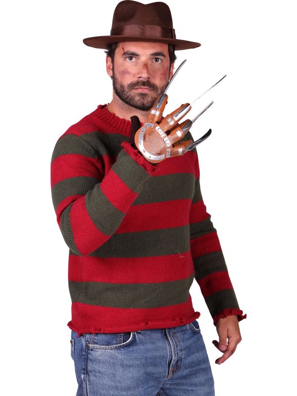 Freddy Krueger Kostuum Heren met Handschoen Halloween
