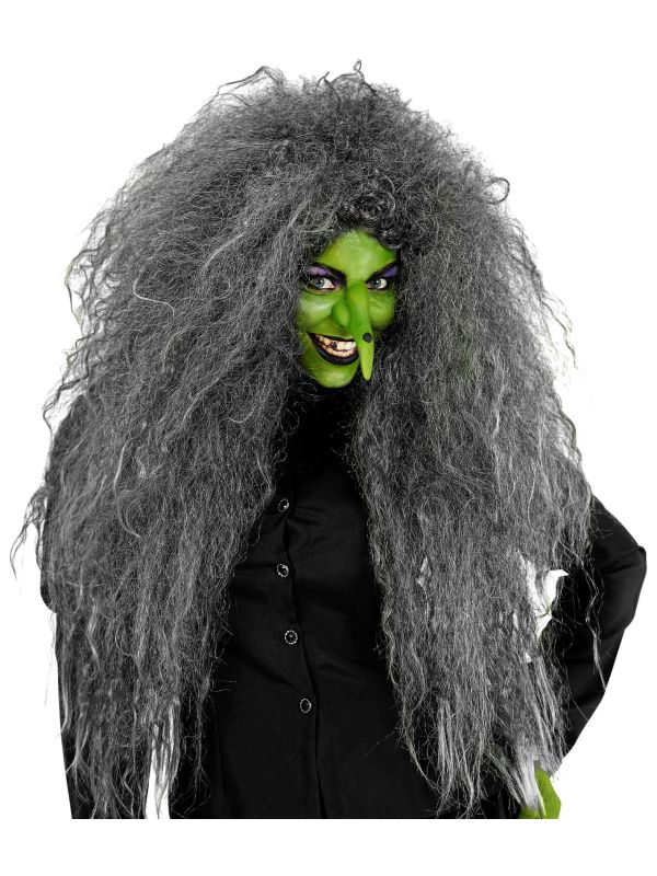 Frise Grote Pruik Heks Grijs