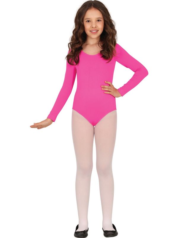 Fuchsia Lange Mouwen Leotard Kind