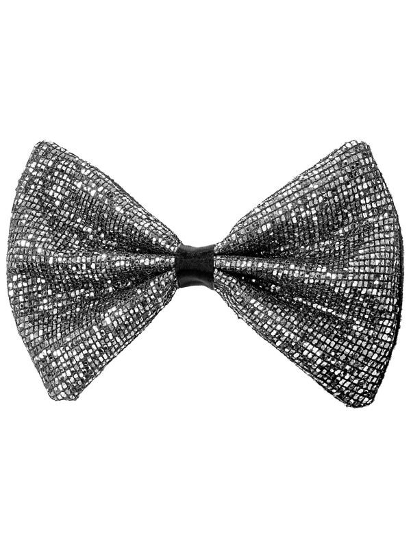 Gala Zilveren Glitter Vlinderstrik