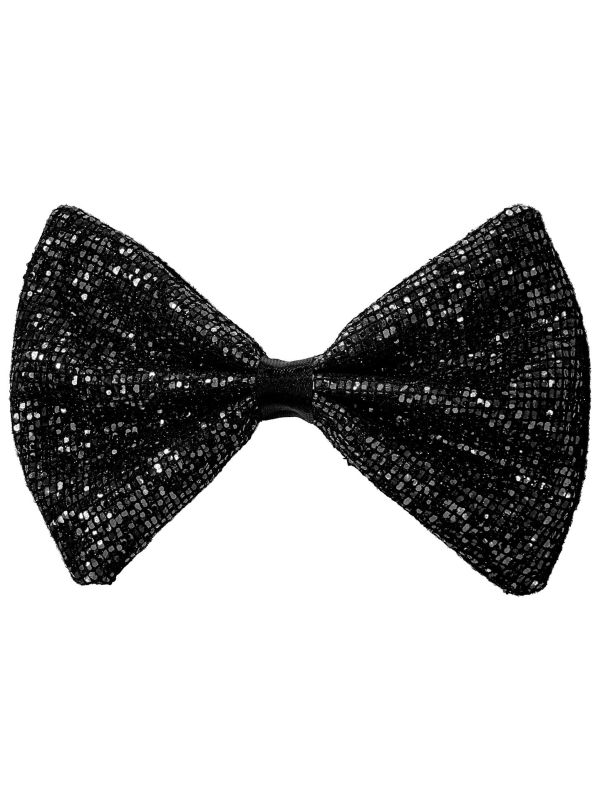 Gala Zwarte Glitter Vlinderstrik