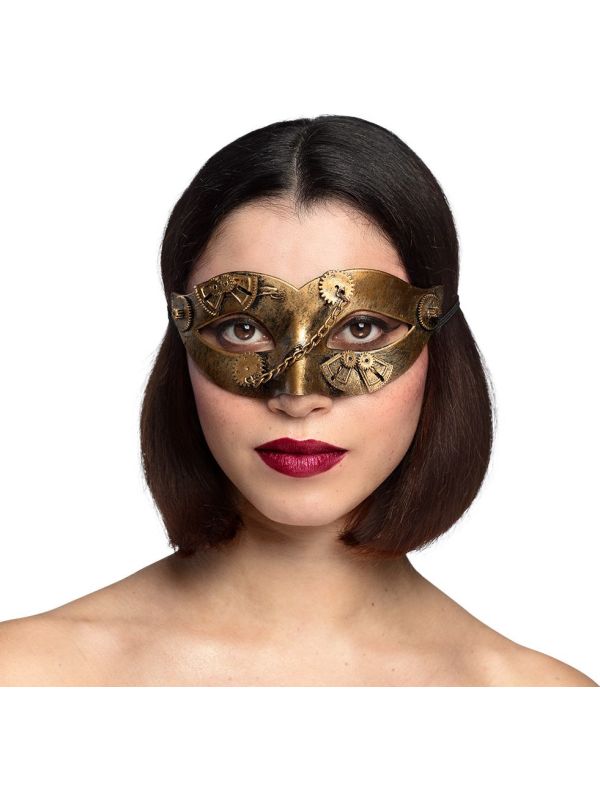 Gearpunk Oogmasker Brons