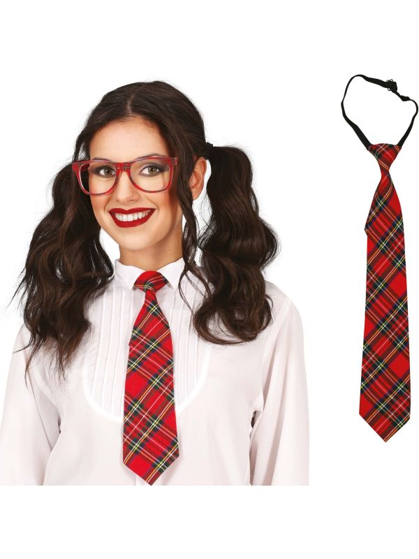 Geblokte Studenten Stropdas 45cm