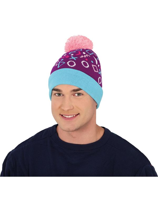 Gebreide Meerkleurige 90's Muts