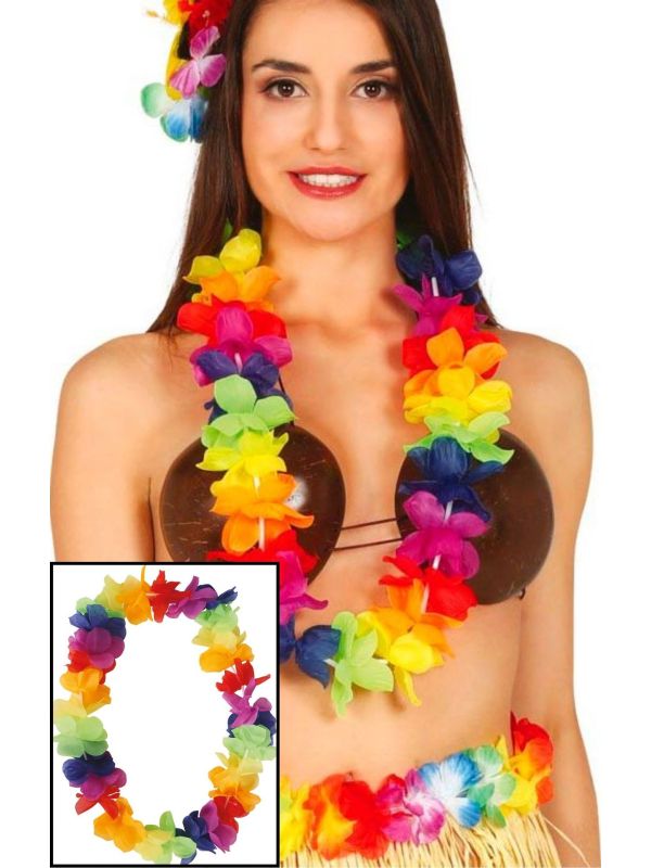 Gekleurde Bloemen Hawaii Ketting