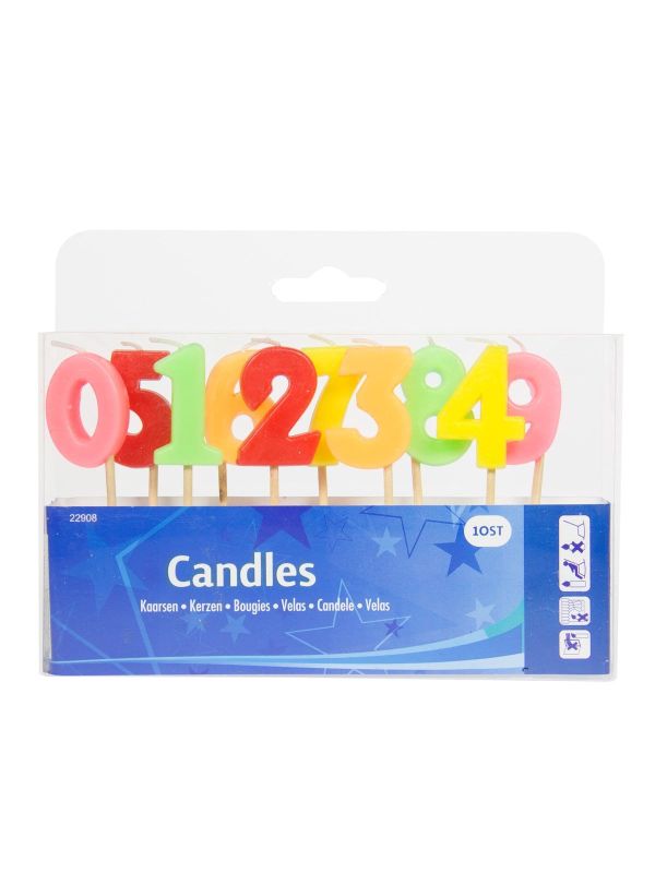 Gekleurde Cijfers Taartkaarsjes 0 Tot 9