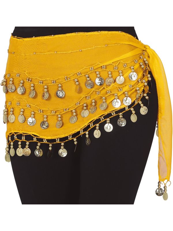 Gele Buikdanseressen Rok met Munten Dames