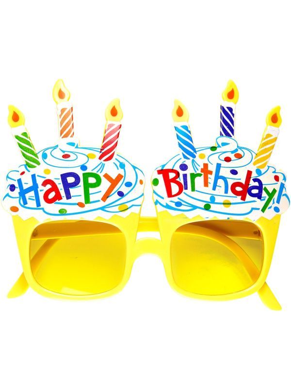 Gele Happy Birthday Bril