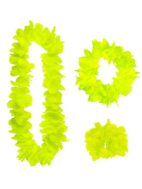 Gele Hawaii Bloemen Set Kransen