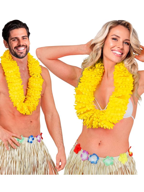 Gele Hawaii Bloemenkrans Ketting