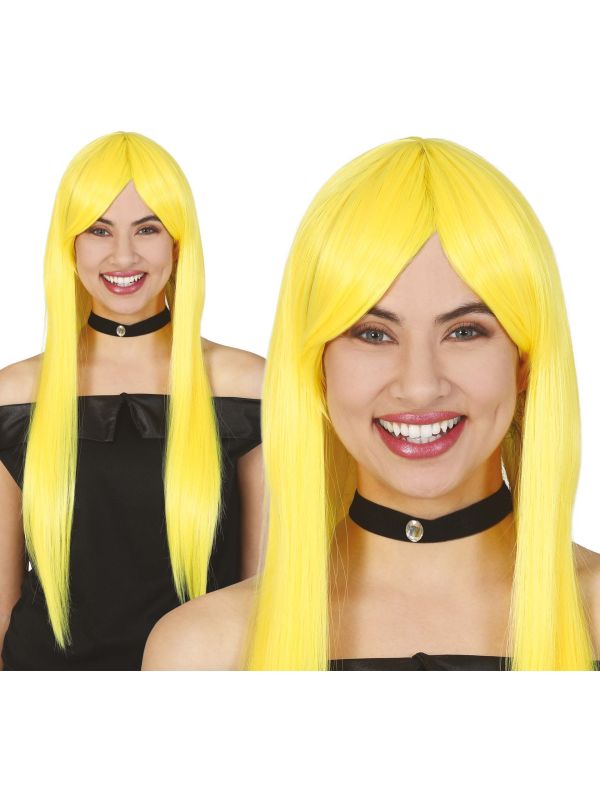 Gele Pruik Lang Stijl Vrouwen