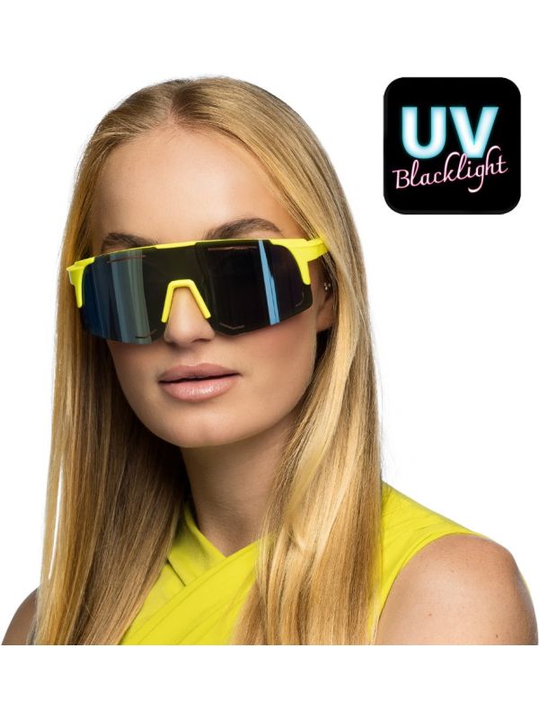 Gele UV partybril