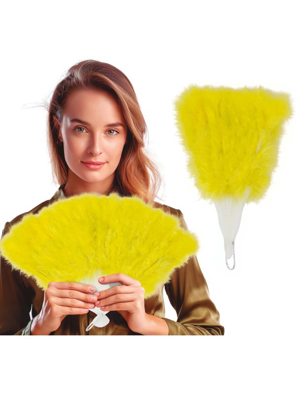 Gele Veren Handwaaier 20's