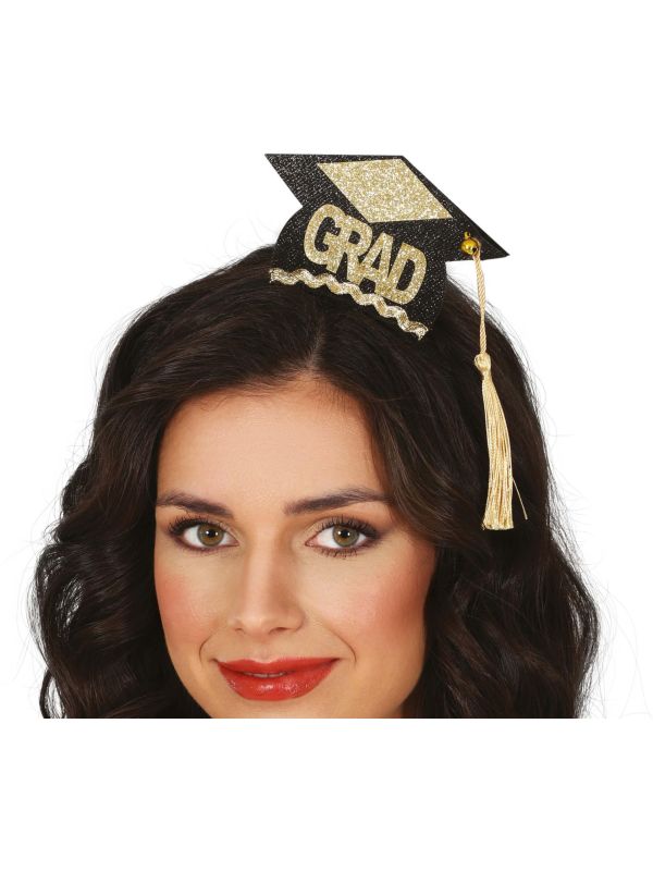 Geslaagd Hoedje Haarband Zwart Goud